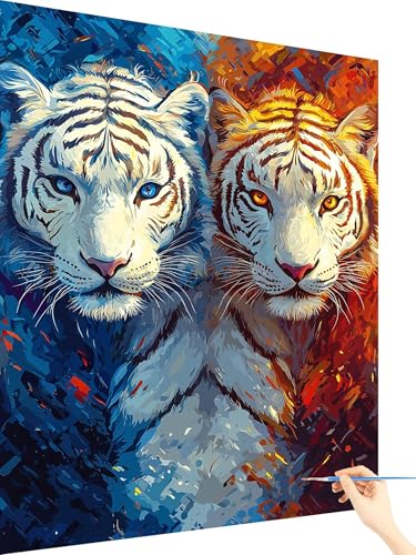 Malen Nach Zahlen Erwachsene Tier Paint by Numbers Tiger, Malen Nach Zahlen ab 7 Jahre Mädchen, Handgemalt Ölgemälde Leinwand mit Pinseln und Acrylfarben Geschenke für Frauen Ohne Rahmen 60x80cm Z-16 Malen Nach Zahlen Erwachsene Tier Paint by Numbers Tiger, Malen Nach Zahlen ab 7 Jahre Mädchen, Handgemalt Ölgemälde Leinwand mit Pinseln und Acrylfarben Geschenke für Frauen Ohne Rahmen 60x80cm Z-16 von Yarqzhng