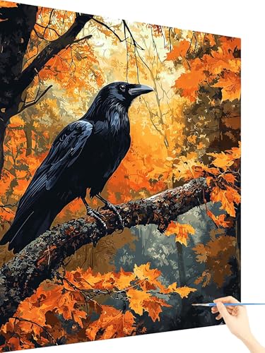 Malen Nach Zahlen Erwachsene Vogel Paint by Numbers Herbst, Malen Nach Zahlen ab 7 Jahre Mädchen, Handgemalt Ölgemälde Leinwand mit Pinseln Acrylfarben Geschenke für Frauen Ohne Rahmen 70x90cm F-22 Malen Nach Zahlen Erwachsene Vogel Paint by Numbers Herbst, Malen Nach Zahlen ab 7 Jahre Mädchen, Handgemalt Ölgemälde Leinwand mit Pinseln Acrylfarben Geschenke für Frauen Ohne Rahmen 70x90cm F-22 von Yarqzhng