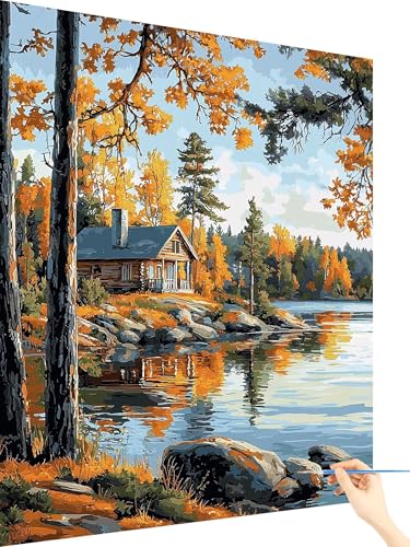 Malen Nach Zahlen Erwachsene Wald Paint by Numbers Herbst, Malen Nach Zahlen ab 7 Jahre Mädchen, Handgemalt Ölgemälde Leinwand mit Pinseln und Acrylfarben Geschenke für Frauen Ohne Rahmen 60x80cm W-90 Malen Nach Zahlen Erwachsene Wald Paint by Numbers Herbst, Malen Nach Zahlen ab 7 Jahre Mädchen, Handgemalt Ölgemälde Leinwand mit Pinseln und Acrylfarben Geschenke für Frauen Ohne Rahmen 60x80cm W-90 von Yarqzhng