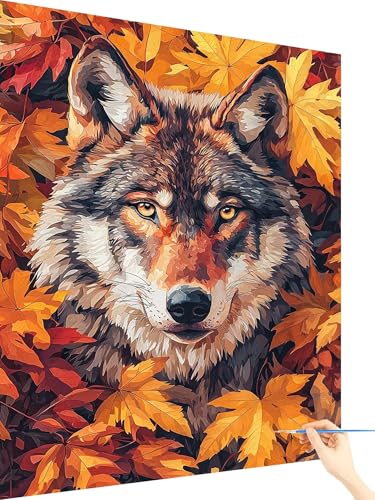 Malen Nach Zahlen Erwachsene Wolf Paint by Numbers Anlage, Malen Nach Zahlen ab 7 Jahre Mädchen, Handgemalt Ölgemälde Leinwand mit Pinseln und Acrylfarben Geschenke für Frauen Ohne Rahmen 70x90cm P-38 Malen Nach Zahlen Erwachsene Wolf Paint by Numbers Anlage, Malen Nach Zahlen ab 7 Jahre Mädchen, Handgemalt Ölgemälde Leinwand mit Pinseln und Acrylfarben Geschenke für Frauen Ohne Rahmen 70x90cm P-38 von Yarqzhng