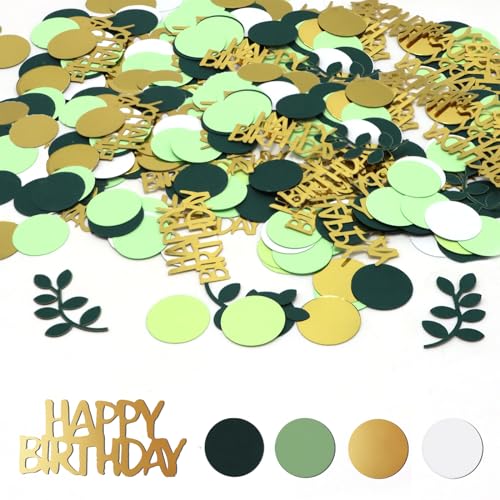 Konfetti Geburtstag Deko Grün Gold 200 Stk Happy Birthday Konfetti für Tischdeko Geburtstag Geburtstag Deko Tisch Tischkonfetti für Geburtstagsfeier, Party Dekoration (Konfetti Geburtstag Deko 30) von Yasdyri