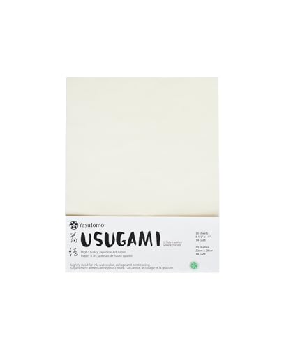 Yasutomo Usugami Papier, Größe 21,6 x 27,9 cm, 30 Blatt, Kunst- und Bastelbedarf, Weiß von Yasutomo