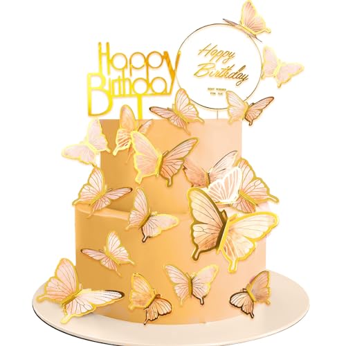 Yatinkim 22 Stück Schmetterling Kuchen Dekorationen 3D Schmetterlinge Cupcake Topper Happy Birthday für Mädchen Frauen Jahrestag Party Hochzeit Zubehör Orange Yatinkim 22 Stück Schmetterling Kuchen Dekorationen 3D Schmetterlinge Cupcake Topper Happy Birthday für Mädchen Frauen Jahrestag Party Hochzeit Zubehör Orange von Yatinkim