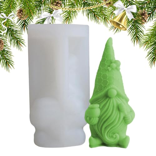 Yatlouba 3D Wichtel Silikonformen Zwerg Kerze Formen Seifenform Weihnachten DIY Fondant Formen Schokoladenform Gießformen, Kerzenform für selbstgemachte handgemachte Kerzen, Heimdekorationen von Yatlouba