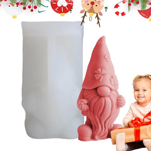 Yatlouba 3D Wichtel Silikonformen Zwerg Kerze Formen Seifenform Weihnachten DIY Fondant Formen Schokoladenform Gießformen, Kerzenform für selbstgemachte handgemachte Kerzen, Heimdekorationen von Yatlouba