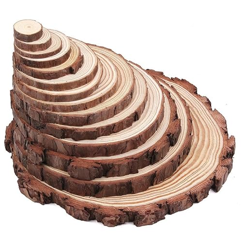 25 Stück Holzscheiben, Blanko Holzscheiben Rund Holz Log Scheiben Kit mit Loch Rechteckige Unvollendete Holzkreise für DIY, Basteln, Hochzeit, Weihnachten Dekoration (3-4cm,0.5cm) von Yavitality