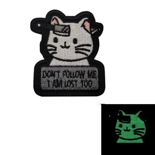 4 Stück Cartoon Katzen Patches Klett Patches Inspirierende Zitate Moral Aufnäher Bekleidungszubehör Aufkleber FüR Kleidung, Jacken, Jeans, RucksäCke (Q) von Yavitality