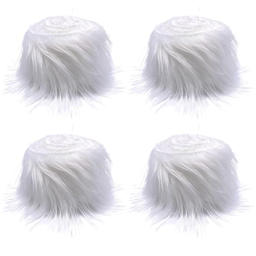 4pcsFaux Precut Strips,Plüschstoff Meterware, Faux Fur Langhaarplüsch Zum Basteln, Fell Stoff Flauschiges Plüsch Bastelfell für Zwergenbart Weihnachtsmann Haar Wichtel DIY Basteldekoratio (21) von Yavitality