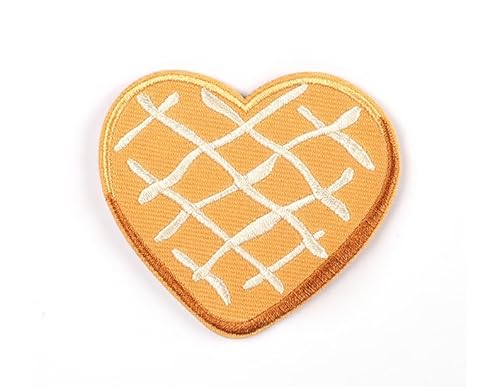 Biscuit Iron On Patches,Iron-On Cookies Biscuits Embroidered Fabric Sticker Biscuit Patch Embroidered Label Iron-On Embroidered Badge DIY Biscuit Embroidery for Hats Shoes Bags Clothes (A,35PCS) von Yavitality