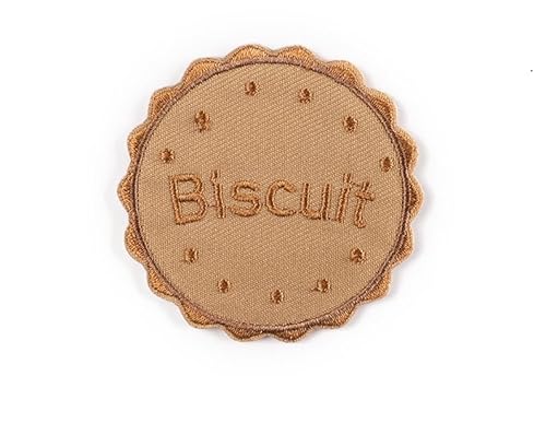 Biscuit Iron On Patches,Iron-On Cookies Biscuits Embroidered Fabric Sticker Biscuit Patch Embroidered Label Iron-On Embroidered Badge DIY Biscuit Embroidery for Hats Shoes Bags Clothes (F,18PCS) von Yavitality