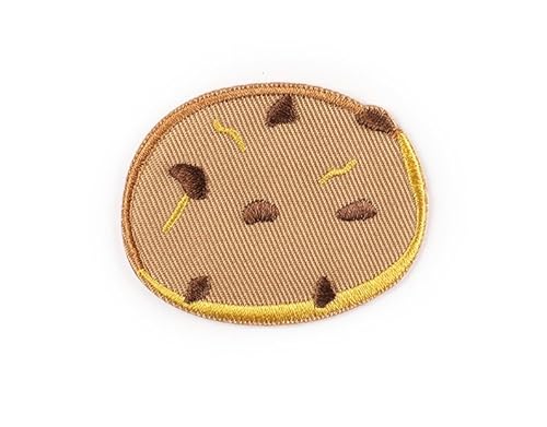 Biscuit Iron On Patches,Iron-On Cookies Biscuits Embroidered Fabric Sticker Biscuit Patch Embroidered Label Iron-On Embroidered Badge DIY Biscuit Embroidery for Hats Shoes Bags Clothes (G,18PCS) von Yavitality