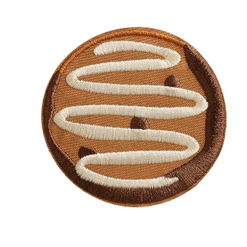 Biscuit Iron On Patches,Iron-On Cookies Biscuits Embroidered Fabric Sticker Biscuit Patch Embroidered Label Iron-On Embroidered Badge DIY Biscuit Embroidery for Hats Shoes Bags Clothes (K,35PCS) von Yavitality