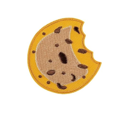 Biscuit Iron On Patches,Iron-On Cookies Biscuits Embroidered Fabric Sticker Biscuit Patch Embroidered Label Iron-On Embroidered Badge DIY Biscuit Embroidery for Hats Shoes Bags Clothes (L,18PCS) von Yavitality