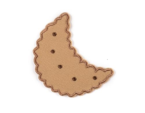 Biscuit Iron On Patches,Iron-On Cookies Biscuits Embroidered Fabric Sticker Biscuit Patch Embroidered Label Iron-On Embroidered Badge DIY Biscuit Embroidery for Hats Shoes Bags Clothes (W,35PCS) von Yavitality