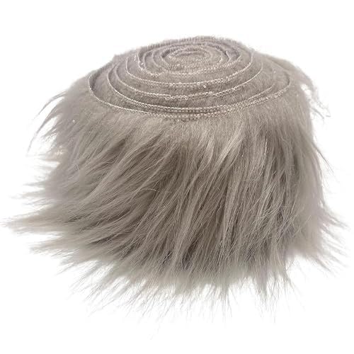 Kunstfell Band Kunstpelz Fellstoff, 10CM*150CM Furry Faux Precut Strips Band Pl체sch Pelzstoff DekobandPl체sch Trim Stoffrolle Kunstfell-Borte zum Selbern채hen f체r Kost체me (Hellgrau,1pcs) von Yavitality