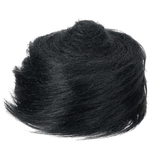 Plüsch Pelz Fell Stoff Fluffy Craft ，Furry Faux Precut Strips Kunstleder Plüschstoff Fellimitat Kunstfell Stoff Flauschiges Plüsch Bastelfell fur Gnome Beard Santa Hair Dwarf (Schwarz,2pcs) von Yavitality