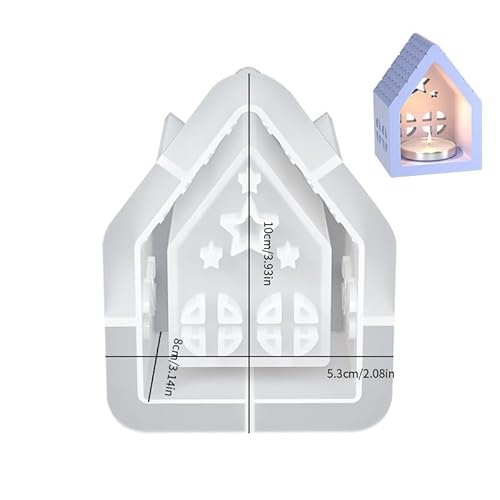 Silikonform Weihnachten,3D Gießform Weihnachten Haus,Splicing star house lamp silicone mold,Haus für Basteln Gips, Kerzen, Heimwerke (1) von Yavitality