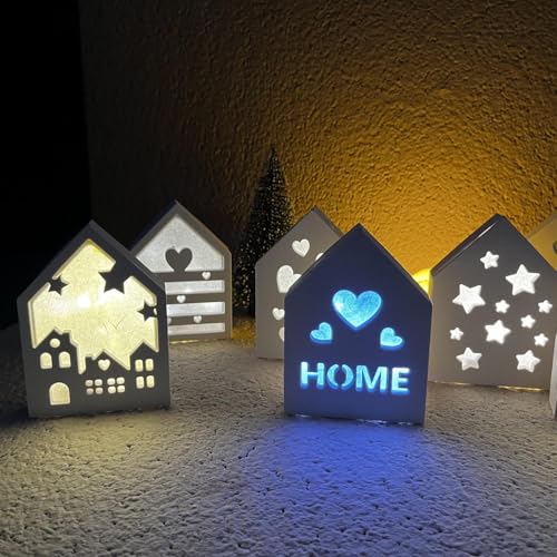 Silikonform Weihnachten,3D Gießform Weihnachten Haus,Splicing star house lamp silicone mold,Haus für Basteln Gips, Kerzen, Heimwerke (4) von Yavitality