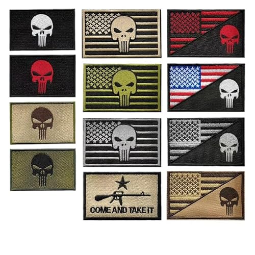 Skull Patches Klett Aufnäher Patches Klett Militär Patch Punisher Airsoft Patch Tactical Embroidery Call of Duty Ghost Mask bestickter Stoffaufnäher (A) von Yavitality