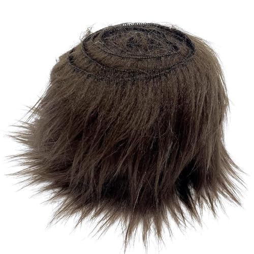 Yavitality Kunstfell Band, therian fur Kunstpelz zum basteln Flauschige Dekoband für Weihnachten GNOME Furry Faux Precut Strips Plüsch Pelz Fell Stoff Fluffy Beard Santa Hair (Kaffee,1pcs) von Yavitality