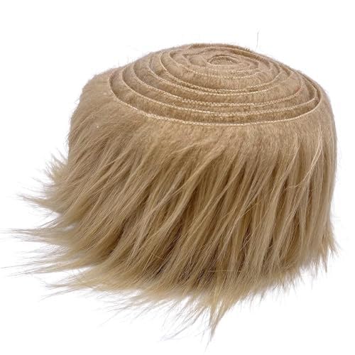 Yavitality Kunstfell Band, therian fur Kunstpelz zum basteln Flauschige Dekoband für Weihnachten GNOME Furry Faux Precut Strips Plüsch Pelz Fell Stoff Fluffy Beard Santa Hair (Khaki,1pcs) von Yavitality