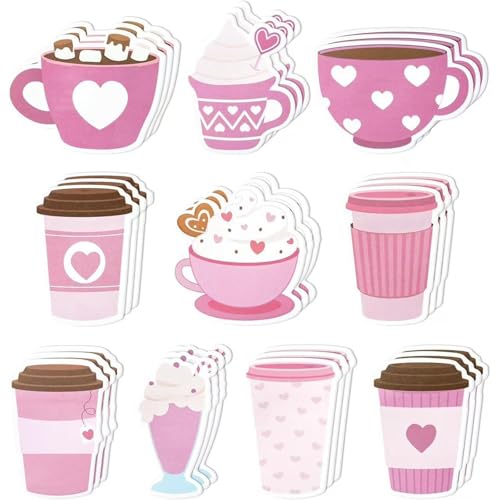 1Set Kreative Valentinstag Kaffeetasse Haft notizen Pads selbst Stick Notizblock Memo Pads Seite Marker für Kaffee-Liebhaber Geschenke von Yawdil