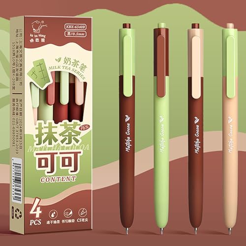 4 Stück Mode Pressen Gel Stift Kawaii Stift Set Elegant schnell trocknend neutrale Kugelschreiber Schul bedarf ästhetische Schreibwaren geschenke von Yawdil