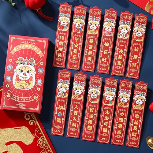 Kreatives neues Jahr Blind Box Lotterie rote Umschläge Chinesisches Neujahr Geld Umschläge Frühlings fest Dekoration Lucky Red Umschlag von Yawdil