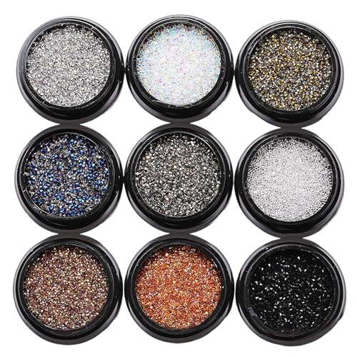 Yawdil 1Box Mini Strass Bunte Aufkleber Scharfe Unterseite Blitz Nagel Kunst Dekoration 3D DIY Mikro Maniküre Dekoration, Nagel Kunst Enthusiasten von Yawdil