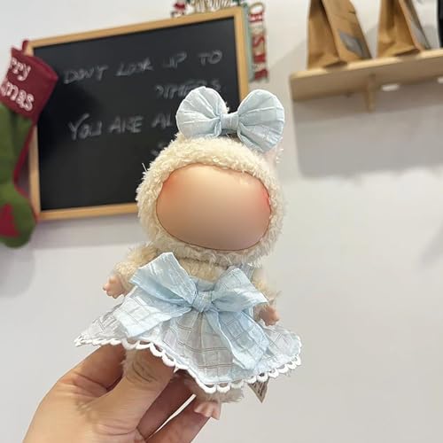 Yawdil Niedliche Mini Plüsch Puppen Kleidung Outfit nur Bekleidungs zubehör für 17cm Labubu Puppen Pullover Hoodie Kleidung DIY Kinder Geschenke von Yawdil