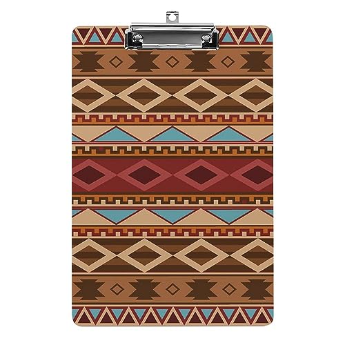 Navajo Klemmbrett mit Indianer-Muster, Acryl, mit starkem Metallclip, Standard-A4, Briefgröße, Klemmbrett zum Aufhängen für Büro, Zuhause von Yaxinduobao