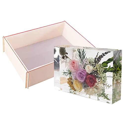 Yayatty Buchstütze Silikonformen Epoxidharz, Groß Resin Silikonformen Epoxidharz Rechteckige Blumen Resin Formen Silikon Gießform für Blumenkonservierung, Haus Dekoration von Yayatty