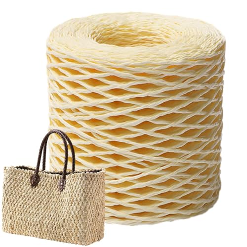 Bast Papier Bänd,150M Raffia Papierband Naturbast, Raffia Paper Schnur, Geschenkband Verpackung Papier Bindfäden für Festival Geschenkverpackung, di y Handwerk Weberei Dekoration von Yaztauho