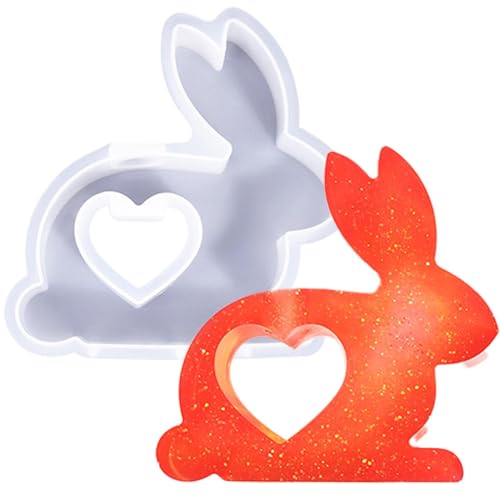 Gießformen Silikon Kaninchen, Silikonformen Gießformen Ostern Kaninchen, 3DKaninchen Gießform Ostern, Epoxidharz-Gussformen Für Ostern, Hei m-Desktop-Dekoration von Yaztauho