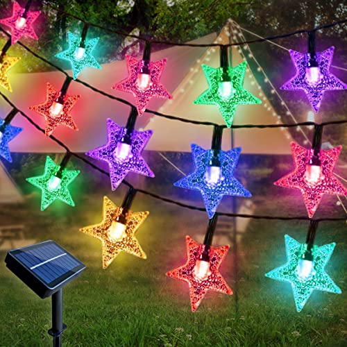 Yaztops Solar Lichterkette Außen Bunt, 12M 100 LED Solar Lichterkette Aussen, 8 Modi Beleuchtung Wasserdicht Solarlichterkette Aussen Deko für Rasen, Veranda, Pavillon, Bistro Garten Dekoration von Yaztops