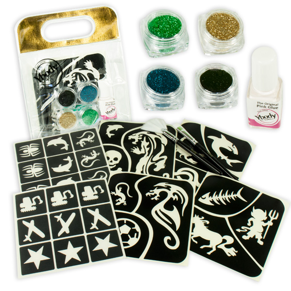 Glitzer-Tattoo-Set für Jungen, 41-teilig von Ybody