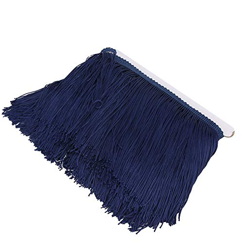 10 Yards 14 Cm Langer Spitzenbesatz mit Quastenfransen aus Polyester für Lateinamerikanische Tanzkostüme, Bühnenkostüme, Vorhänge, DIY-Zubehör (Navy blau) von Yctze