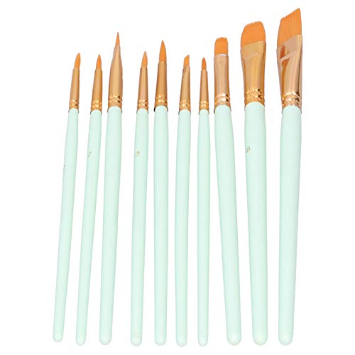 10pcs Nylon Wolle TB Set mit Holzgriff für Gouache und Farbe - Ideales Werkzeug für Anfänger (101b -10 Sky Blue Poly) (101R -10 Mattpulver Multi -Head) (101g - 10 Minzgrünble) von Yctze