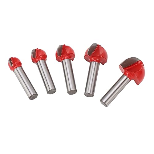 5 PCs Round Nase Router Bit Set mit Carbid -Tipps für Holzbearbeitungsprojekte in Bequemer Aufbewahrungsbox von Yctze