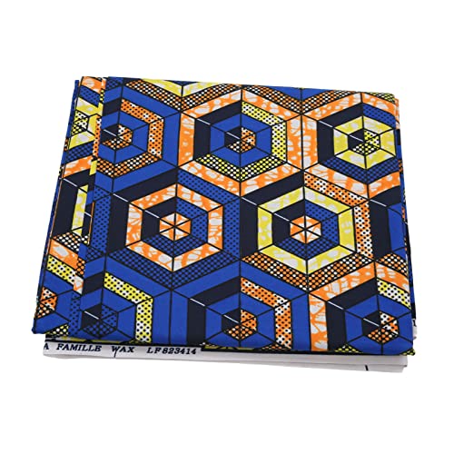 Afrikanischer Polyester-Wachsdruck-Stoff, Geometrisches Muster, Polyester-Farbic, 6 Yards, Afrikanischer Polyester-Wachsdruck-Stoff, Verschiedene Bunte Muster, Geometrisches von Yctze