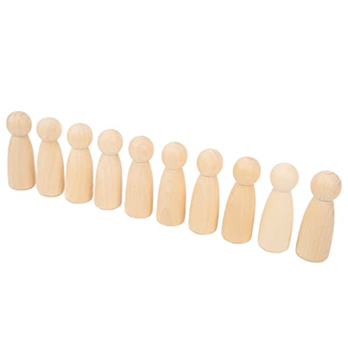 Peg-Puppen, 10 Stück, 75 Mm, 3,0 cm, Fertige oder Fertige, Zum Anfassen, Sicheres Zubehör oder Dekoration, 3 Zoll Peg People-Peg-Puppen (75MM großes Mädchen) von Yctze