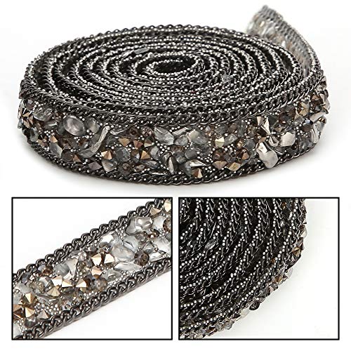 Strassband, Strassband, Strass-Kiesband, Kette, Kleidung, Schuhe, Dekoration, Zubehör, 1,5 Cm Breite (GREY) von Yctze