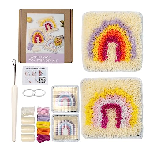 YdseozOA Knüpfhaken-Set, Regenbogen-Teppich-Nähset, DIY Knüpfhaken, Teppichherstellung, Bastelsets, Schlafzimmer, Heimdekoration, Knüpfhaken-Set, Geschenk für Anfänger von YdseozOA