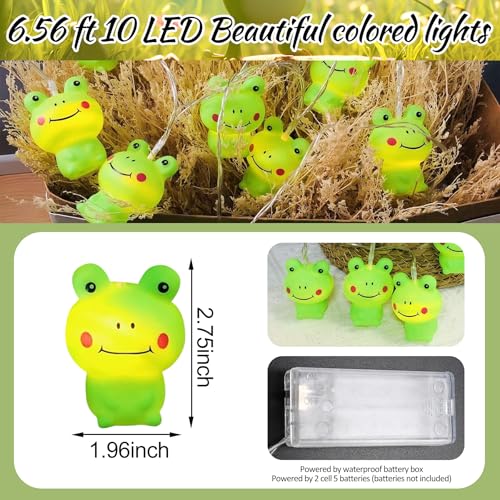 Frosch Lichterkette,2M 10LED Lichterkette Kinderzimmer Frosch,Lichterkette Lnnen,Led Lichterkette Batteriebetrieben,LED Lichterkette Frosch Design,Lichterkette Fenster Innen von YeahBoom