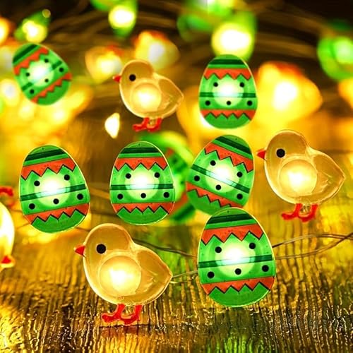 Lichterkette Ostern,2M 20LED Micro Oster Lichterkette,Osterküken Lichterkette,Lichterkette Innen Ostern,Huhn Lichterkette,LED Ostern Küken Lichterketten,Lichterkette Außen Ostern,Ostern String Licht von YeahBoom