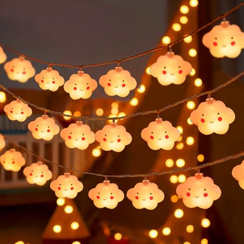 Lichterkette Wolke,1.5M 10LED Lichterkette Kinderzimmer Wolke,Lichterkette Lnnen,Led Lichterkette Batteriebetrieben,LED Lichterkette Wolke Design,Lichterkette Fenster Innen,Aussenlichterkette Batterie von YeahBoom