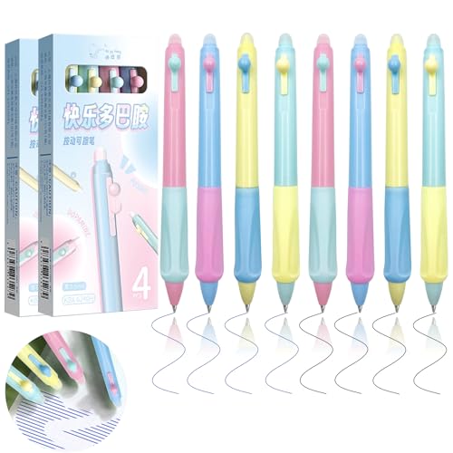 YeahBoom 8 Stück Radierbarer Kugelschreiber,Tintenroller Radierbar,Radierbare Stifte mit Tierkopf,0.5mm Erasable Pen Set,Radierstift,Radierbarer Tintenroller für Studenten Geschenk, Schul Bürobedarf von YeahBoom