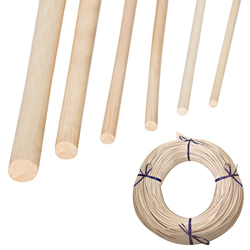 Peddigrohr Natur,Flechtrohr, Flechtmaterial,Peddigrohr Staken, 3mm ø -ø8mm zum Körbe flechten, basteln,Rolle Ca 500 g Natur Peddigrohr,Rattan Peddigrohr (Ø-7mm, AB) von Yearninglife