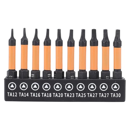 10 Stcs S2 Stahl Dreiecksschraubendreher Bit Set 50 Mm Länge 1/4 Zoll Sechskant Shank Magnetic Bohrer, mit Lagerregal, für Möbelbaugruppen, Garage, Automobile, Zyklus, Sanitär von Yechiry