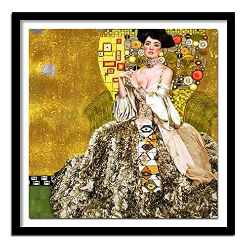 5D Diamond Painting Set,Gustav Klimt Frau Diamant Painting Bilder Kit DIY Malen nach Zahlen Erwachsene Stickerei Kreuzstich Voll KristallDiamant Kunst Handwerk für Home Wand-Decor Round drill,40x40cm von Yeecer